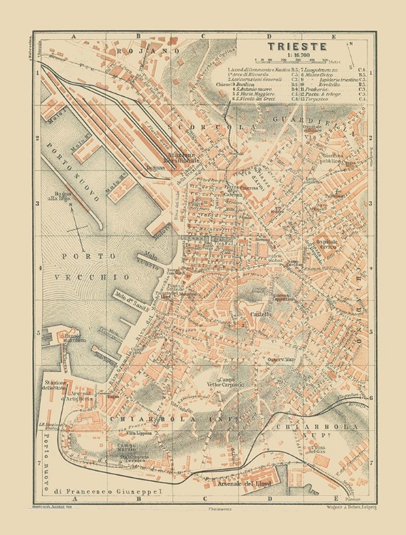 Picture of TRIESTE ITALY - BAEDEKER 1910