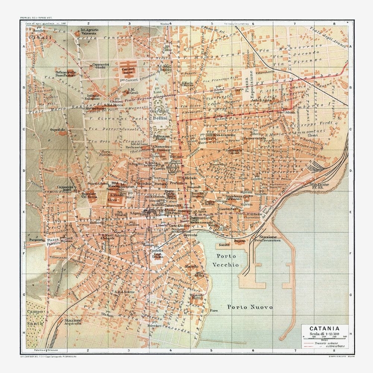 Picture of CATANIA ITALY - BAEDEKER 1880