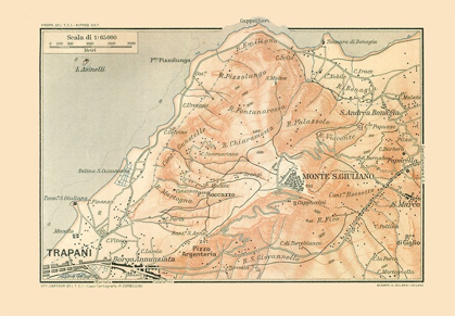 Picture of TRAPANI SICILY ITALY - BAEDEKER 1880