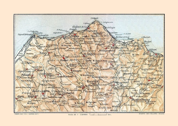 Picture of NORTHEASTERN SICILY ITALY - BAEDEKER 1880