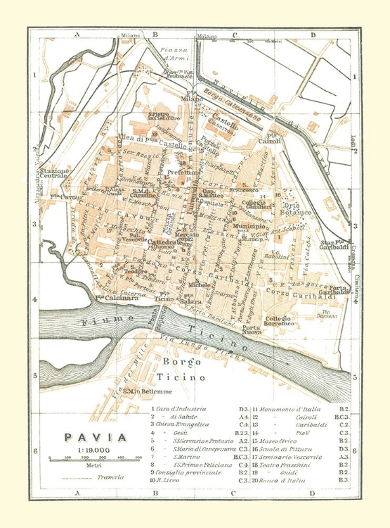 Picture of PAVIA ITALY - BERTARELLI 1914