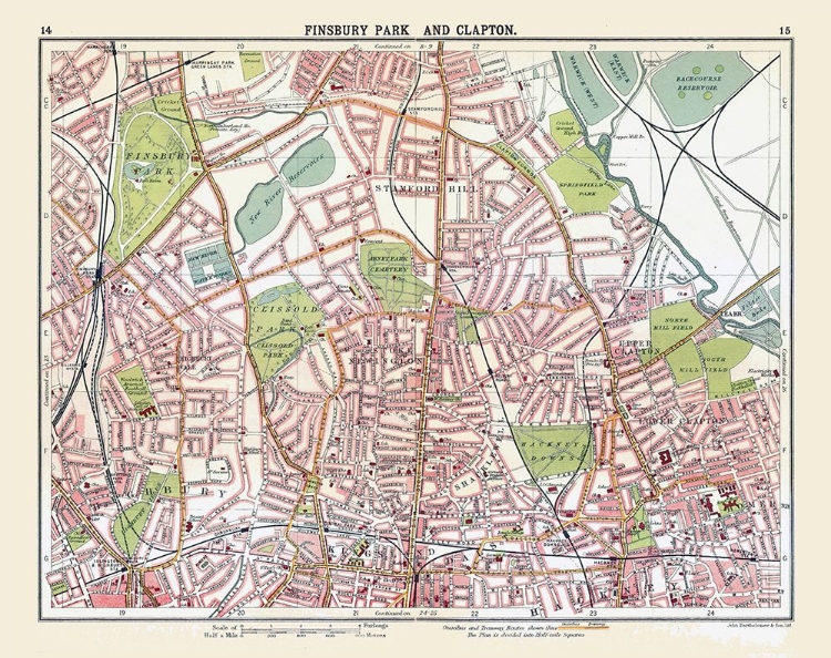 Picture of FINSBURY PARK CLAPTON LONDON UK - BARTHOLOMEW 1921