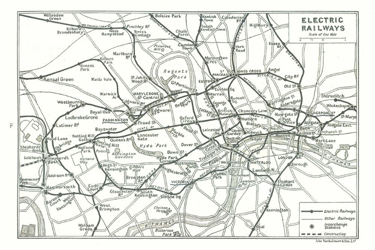 Picture of ELECTRIC RAILWAYS LONDON UK - BARTHOLOMEW 1921