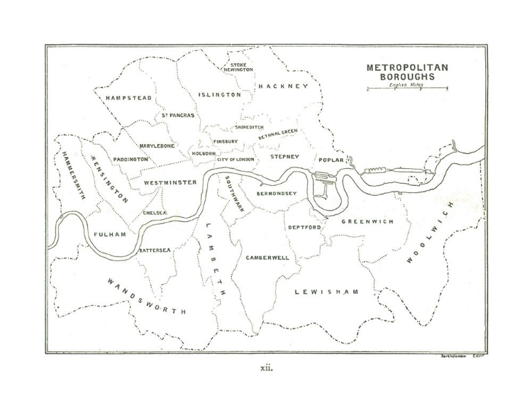 Picture of METROPOLITAN BOROUGHS LONDON UK - BARTHOLOMEW 1921