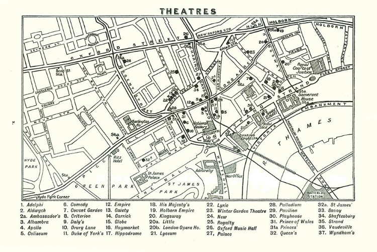 Picture of LONDON THEATRES UK - BARTHOLOMEW 1921