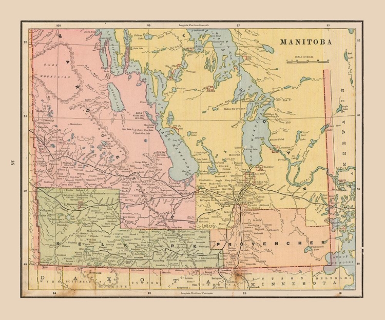 Picture of MANITOBA PROVINCE CANADA - CRAM 1888