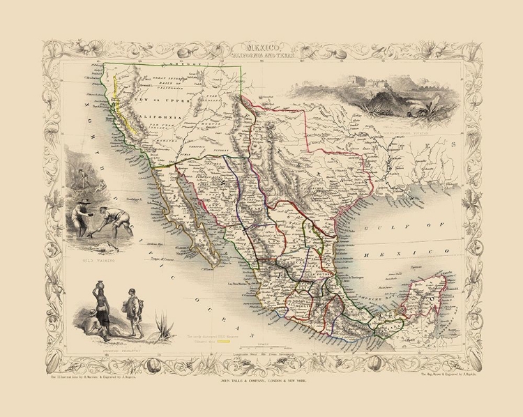 Picture of NORTH AMERICA MEXICO CALIFORNIA TEXAS - TALLIS