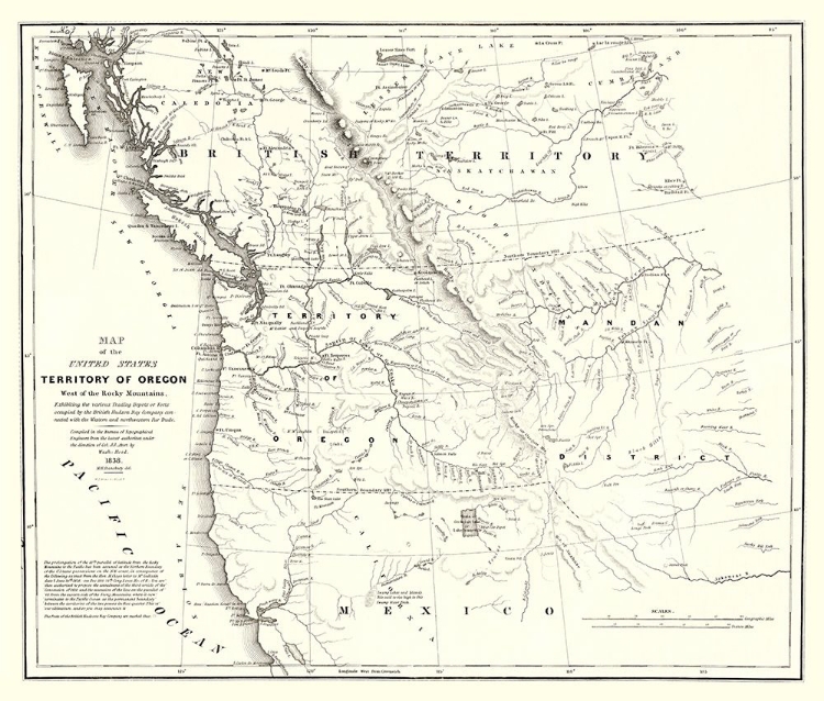 Picture of OREGON TERRITORY UNITED STATES - STANSBURY 1838