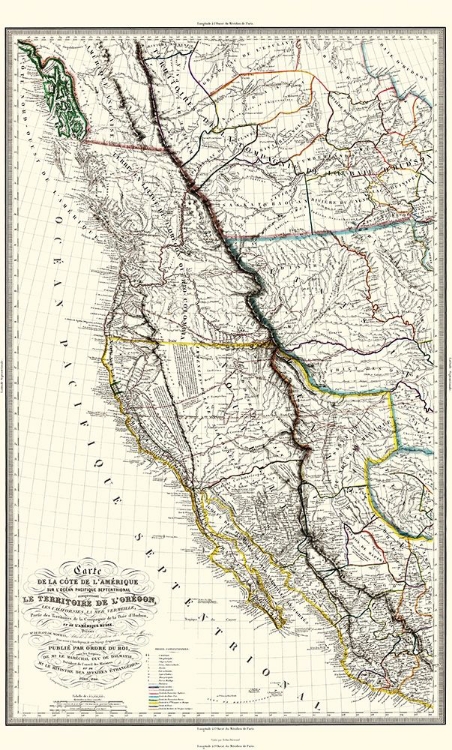 Picture of NORTH AMERICA WESTERN TERRITORIES - HOEN 1844