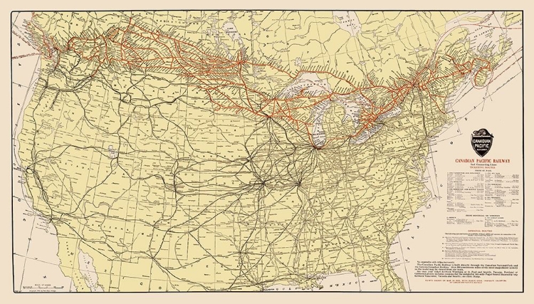 Picture of CANADIAN PACIFIC RAILWAY WITH CONNECTIONS 1912