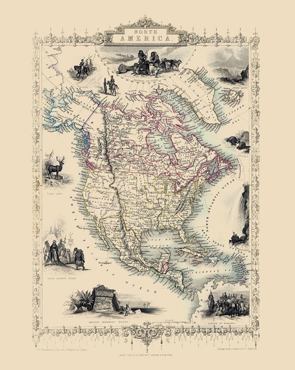 Picture of NORTH AMERICA - TALLIS 1851