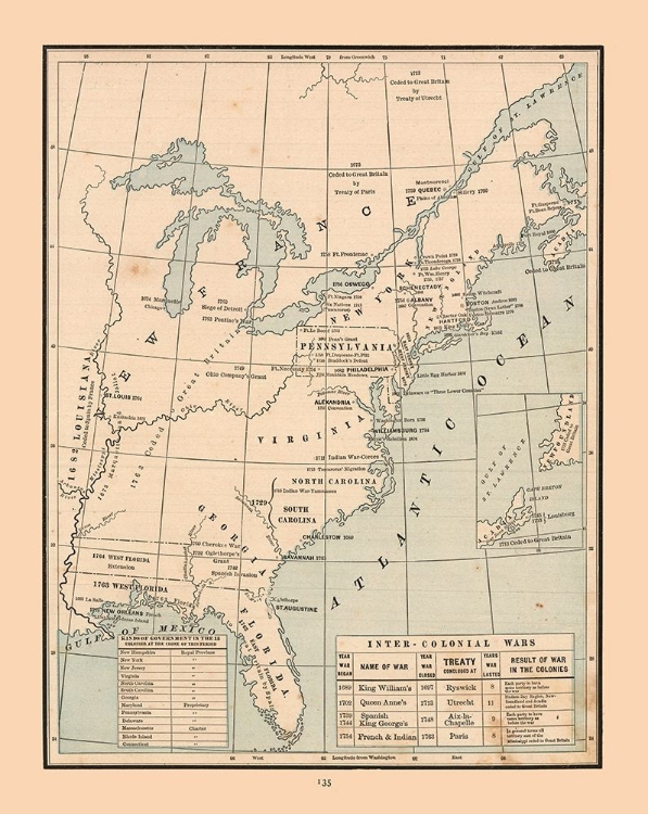 Picture of SOUTH EASTERN NORTH AMERICA WARS - CRAM 1888