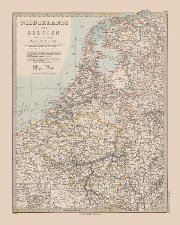 Picture of EUROPE NETHERLANDS BELGIUM - STIELER 1885