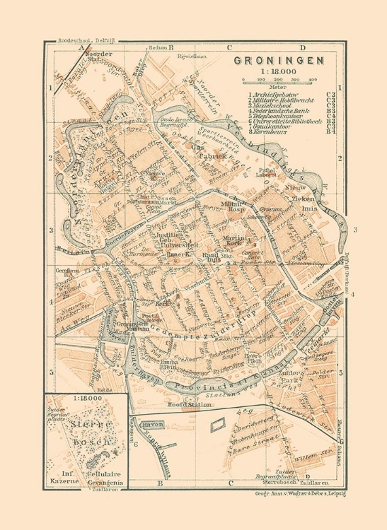 Picture of EUROPE GRONINGEN NETHERLANDS - BAEDEKER 1910