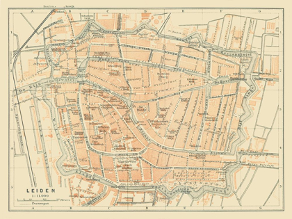 Picture of EUROPE LEIDEN NETHERLANDS - BAEDEKER 1910