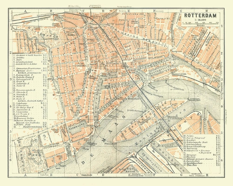 Picture of EUROPE ROTTERDAM NETHERLANDS - BAEDEKER 1910