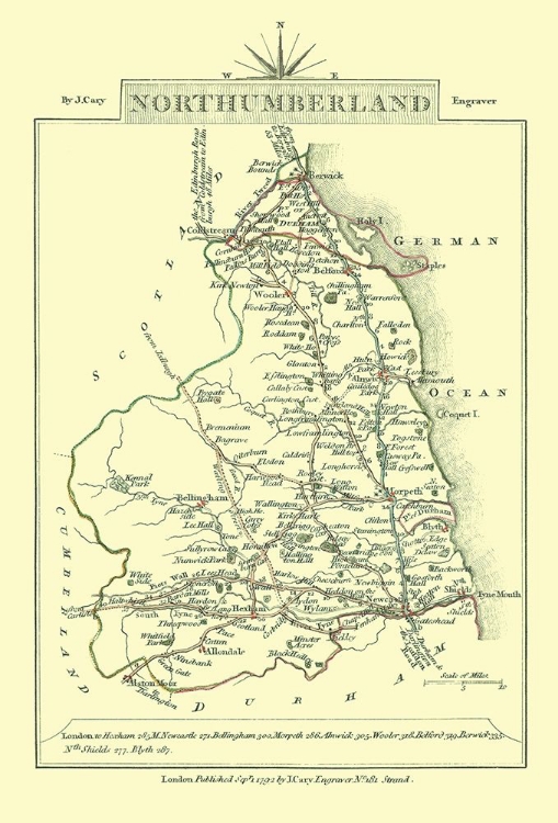 Picture of NORTHUMBERLAND COUNTY ENGLAND - CARY 1792