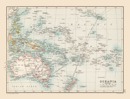 Picture of OCEANIA SEA DEPTH - BARTHOLOMEW 1892