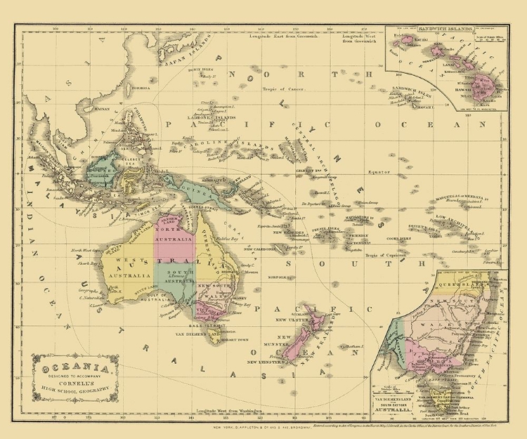 Picture of PACIFIC OCEANIA - APPLETON 1856