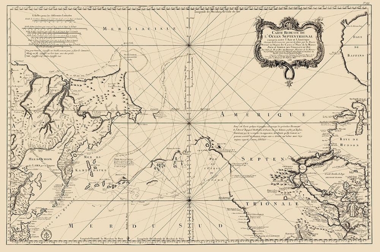 Picture of NORTH PACIFIC OCEAN - BELLIN 1766