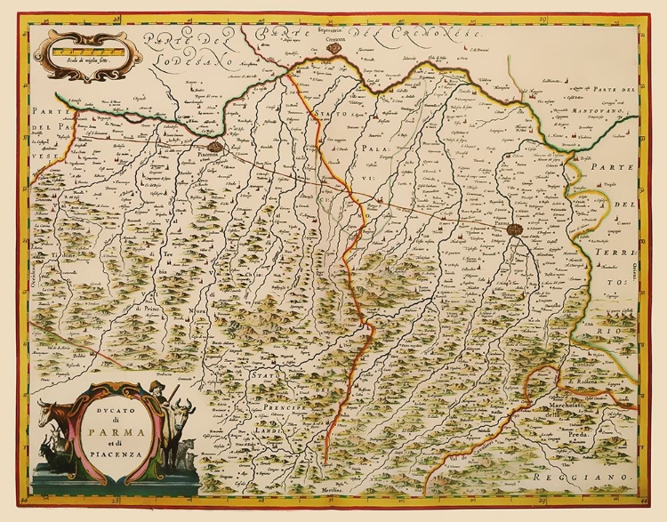 Picture of PARMA PIACENZA REGION ITALY - BLAEU 1640