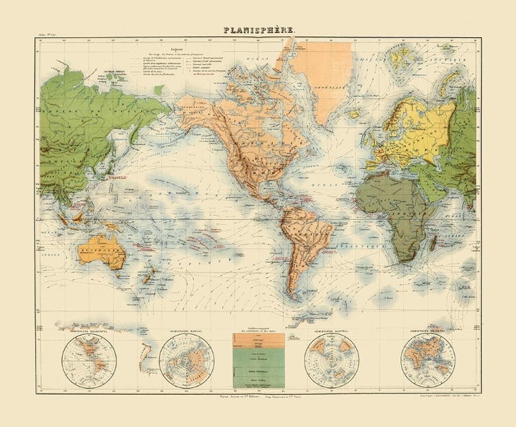 Picture of PLANISPHERE - JOUVET 1882