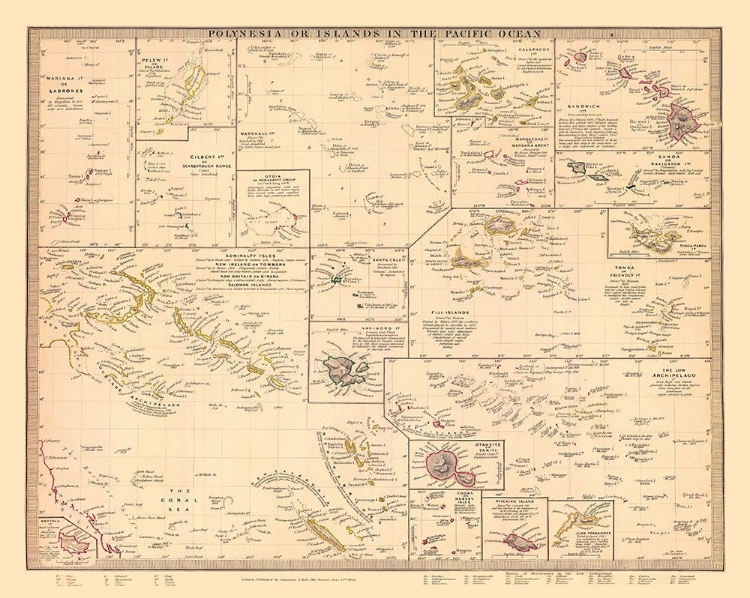 Picture of POLYNESIAN ISLANDS OCEANIA - CHAPMAN 1840