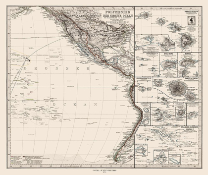 Picture of PACIFIC POLYNESIA OCEANIA - PETERMANN 1872