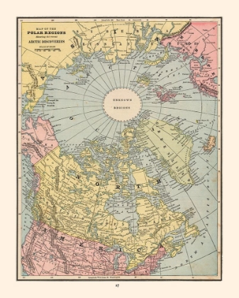 Picture of POLAR REGIONS ARCTIC DISCOVERIES - CRAM 1888