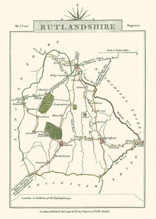 Picture of RUTLANDSHIRE COUNTY ENGLAND - CARY 1792