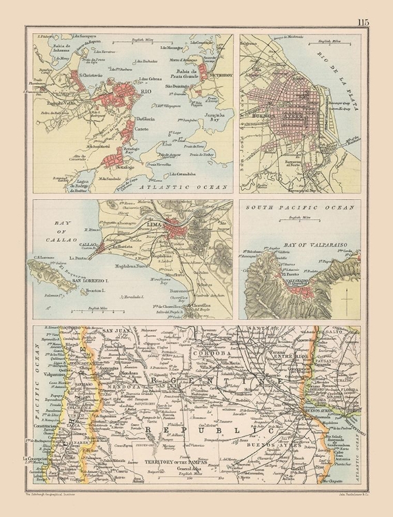 Picture of BAYS SOUTH AMERICA - BARTHOLOMEW 1892