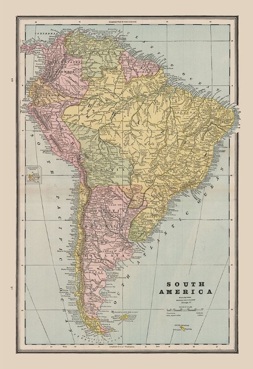 Picture of SOUTH AMERICA - CRAM 1888