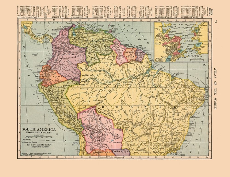 Picture of NORTHERN SOUTH AMERICA - HAMMOND 1910