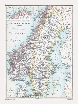 Picture of EUROPE SWEDEN NORWAY - BARTHOLOMEW 1892