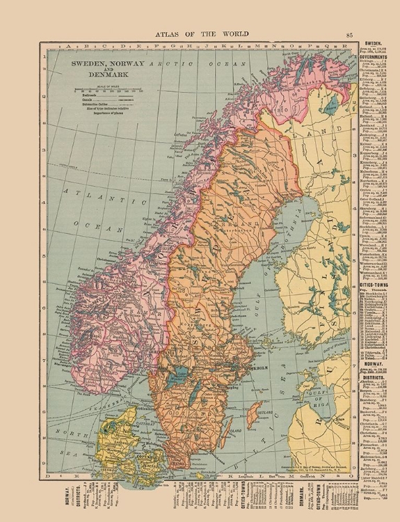 Picture of EUROPE SWEDEN NORWAY DENMARK - HAMMOND 1910