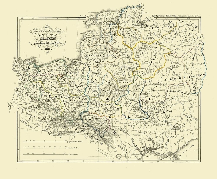 Picture of EUROPE SLAVIC PEOPLE EMPIRE 1125 - SPRUNER 1854