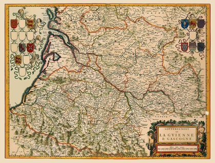 Picture of SOUTHWESTERN WINE REGION FRANCE - BLAEU 1662