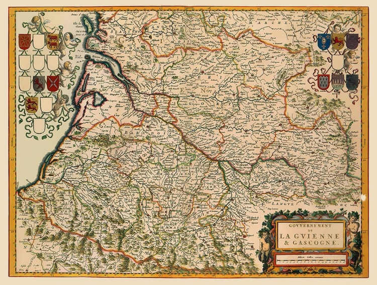 Picture of SOUTHWESTERN WINE REGION FRANCE - BLAEU 1662