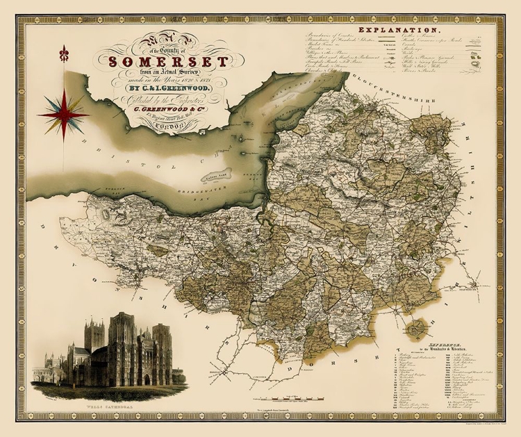 Picture of SOMERSET COUNTY ENGLAND - GREENWOOD 1820