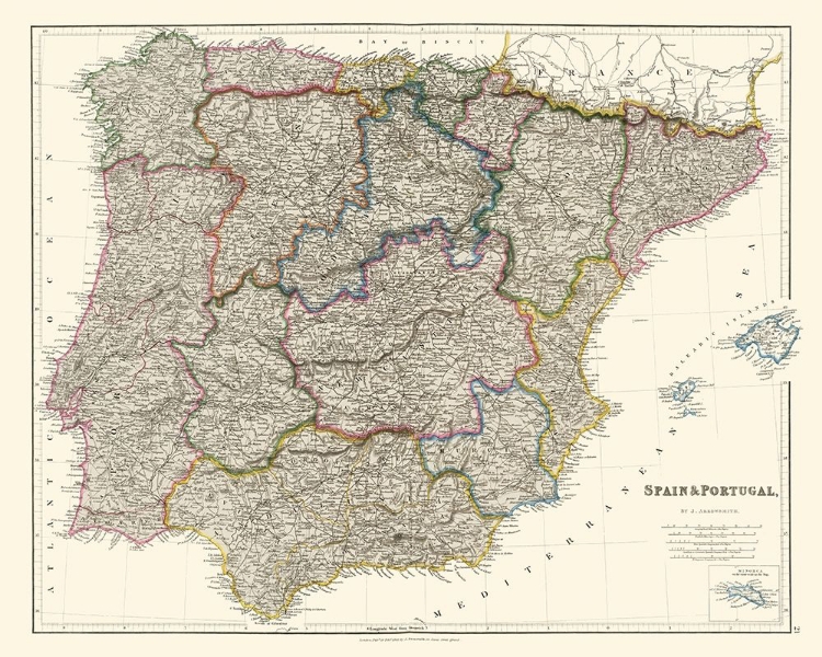 Picture of SPAIN PORTUGAL - ARROWSMITH 1832