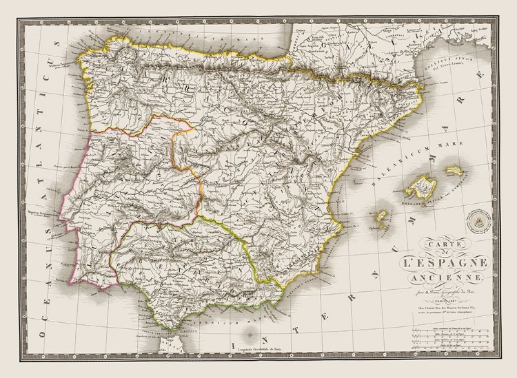 Picture of SPAIN PORTUGAL - BRUE 1827