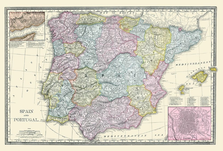 Picture of SPAIN PORTUGAL - RAND MCNALLY 1889