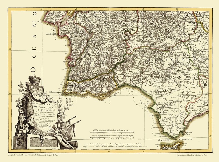 Picture of SPAIN PORTUGAL - LATTRE 1780