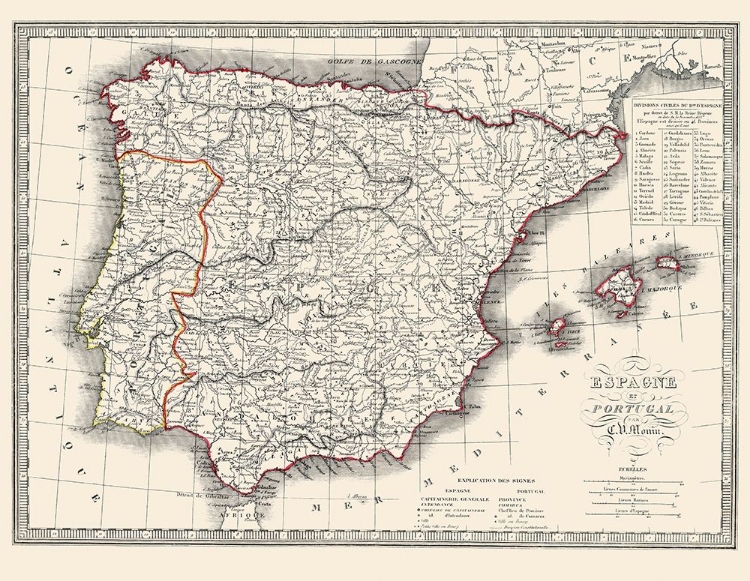 Picture of SPAIN PORTUGAL - MONIN 1839