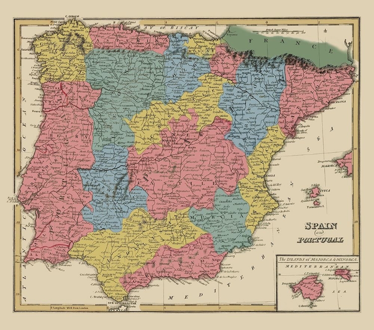 Picture of SPAIN PORTUGAL - LUCAS 1823