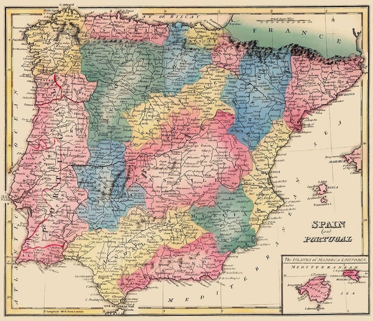 Picture of SPAIN PORTUGAL - LUCAS 1823