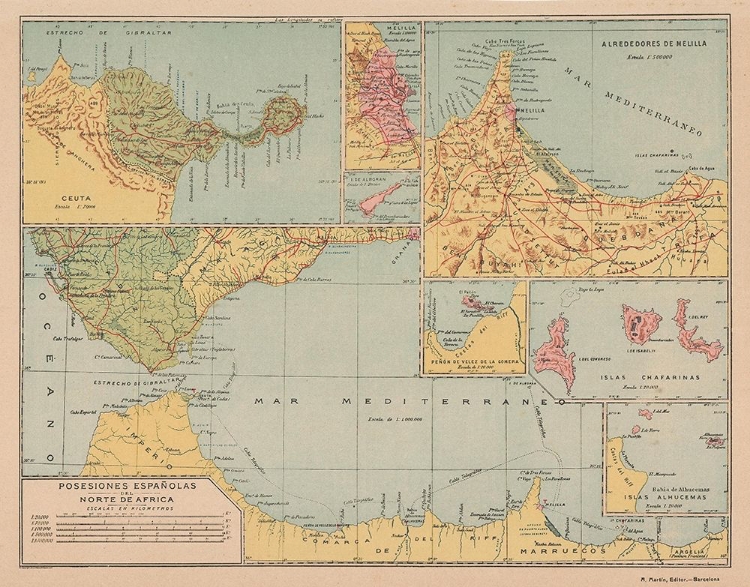 Picture of SPANISH POSSESSIONS IN NORTH AFRICA - MARTIN 1903