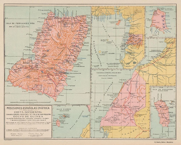 Picture of SPANISH POSSESSIONS IN AFRICA - MARTIN 1903