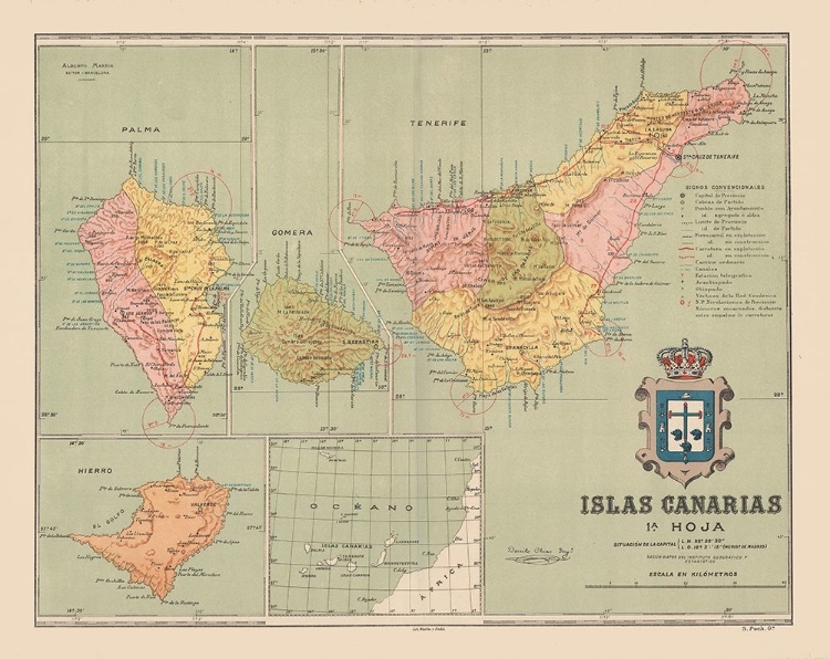 Picture of CANARY ISLANDS SPAIN EUROPE - MARTIN 1911