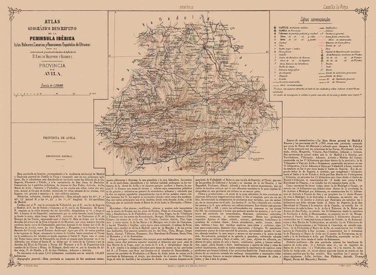 Picture of AVILA PROVINCE SPAIN - VALVERDE 1880